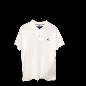 Men Large White Moose Knuckles Polo shirt (Mint Condition)